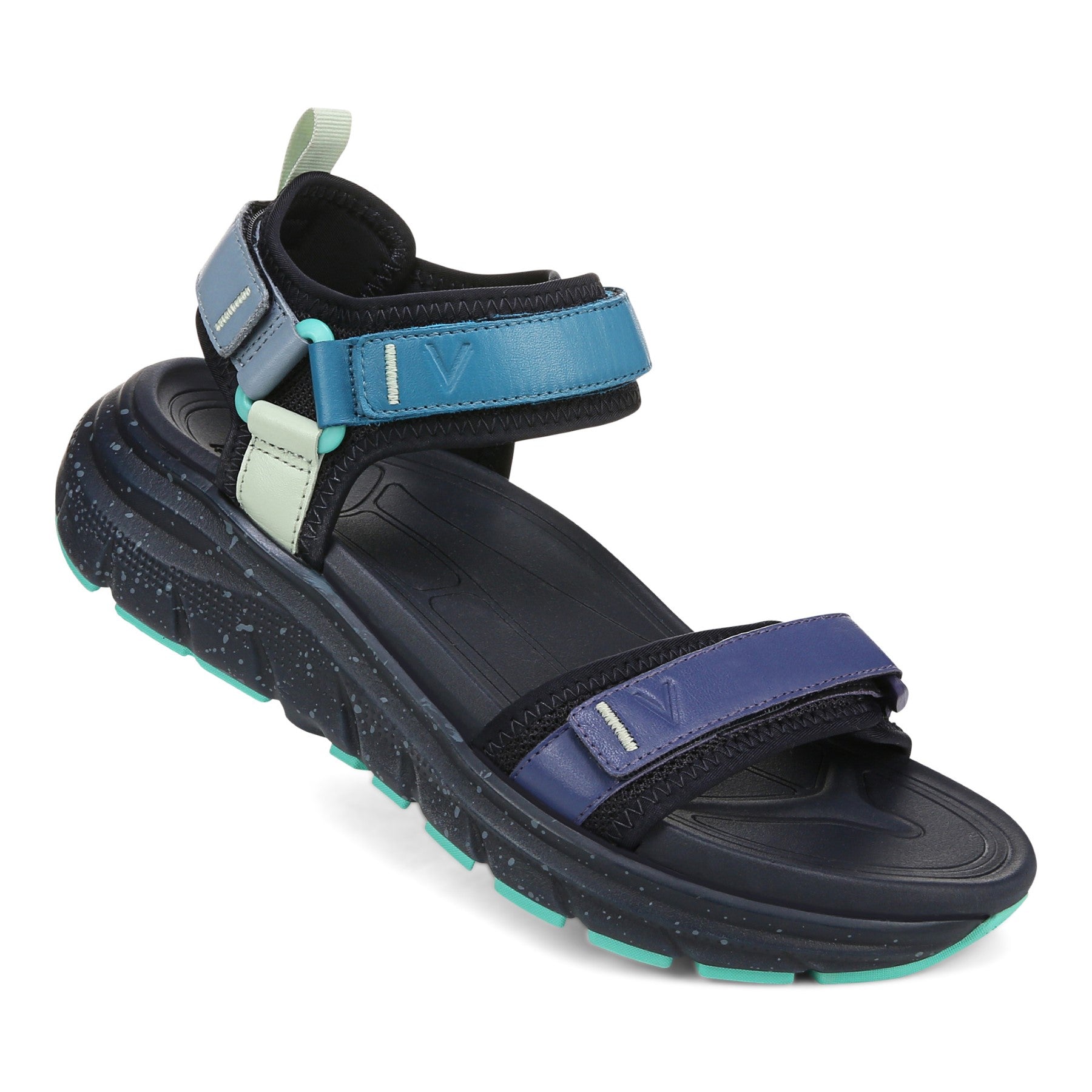 Vionic Walk Max Wanderer womens Quarter/Ankle/T-Strap Sandal - Navy Blazer Multi - WMX WANDERER-J3204L1400-NAVY BLAZER MULTI-13fl-med