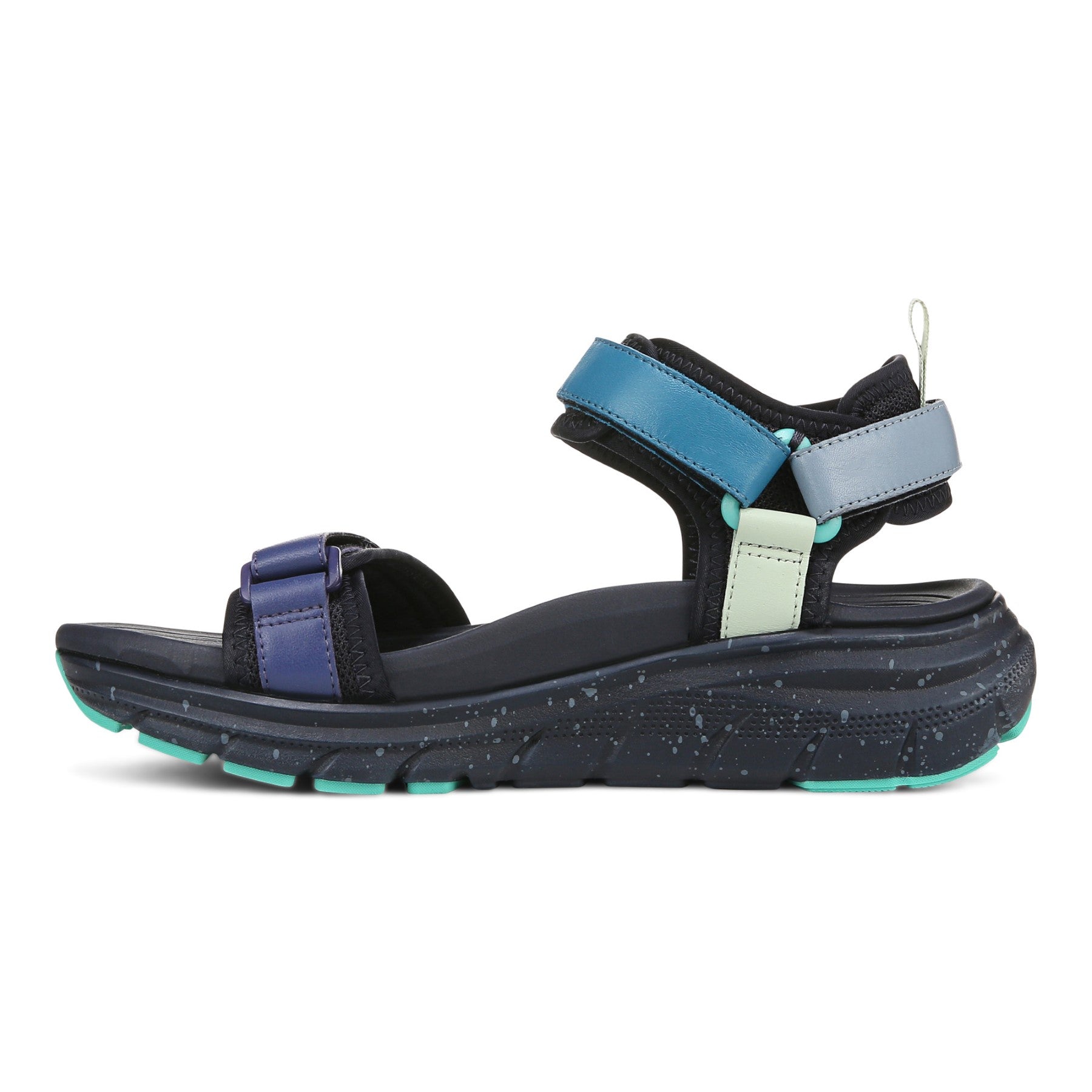 Vionic Walk Max Wanderer womens Quarter/Ankle/T-Strap Sandal - Navy Blazer Multi - Left Side