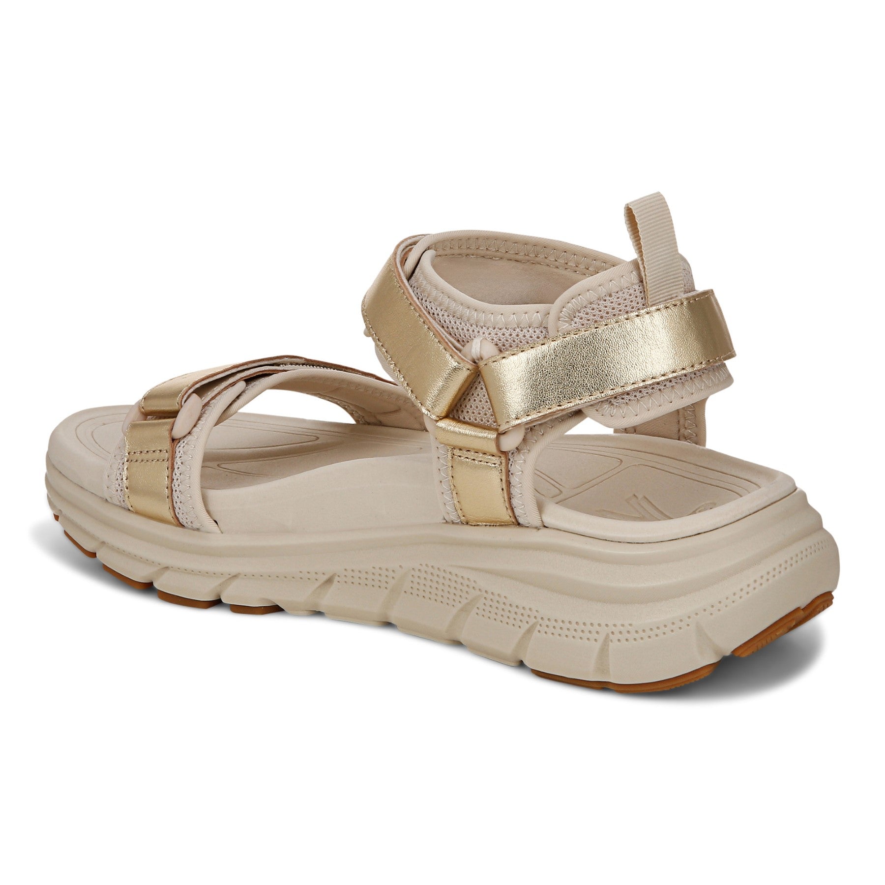 Vionic Walk Max Wanderer Women's Supportive Comfort Sandal in Parchment/gold