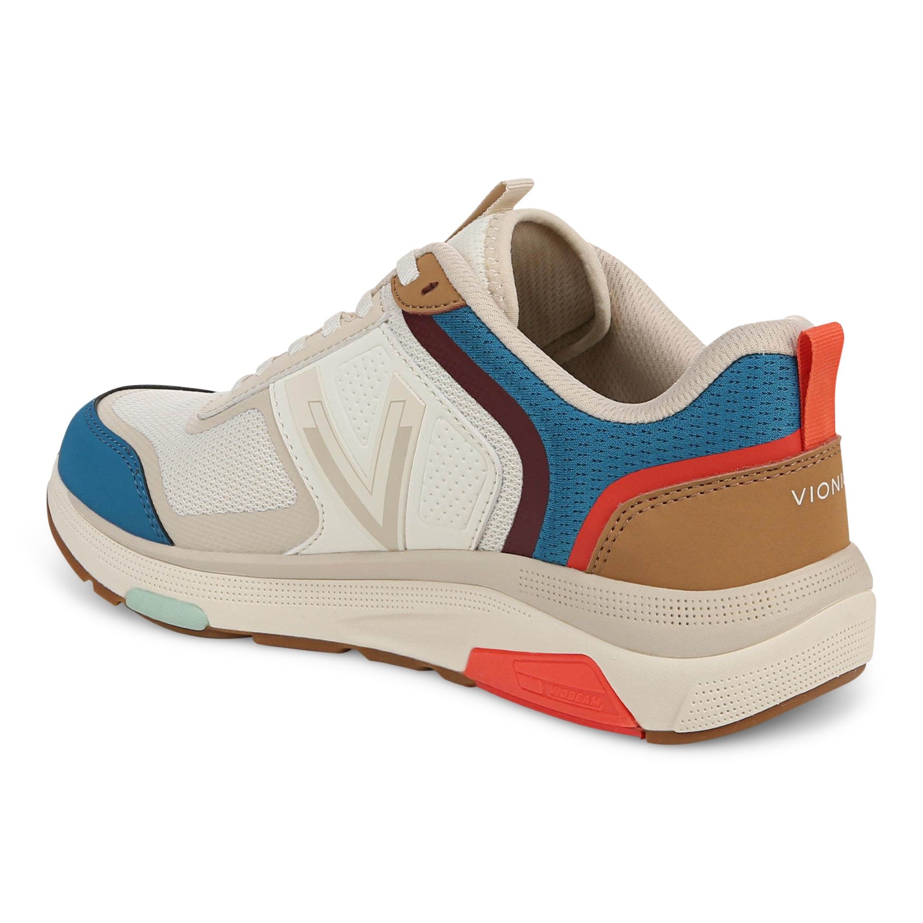 Vionic Walk Strider Women's Performance Walking Shoes - Ivory Multi - Back angle