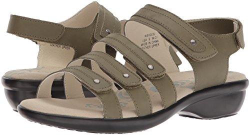 Propet Aurora - Women's Leather Adjustable Sandals - Olive