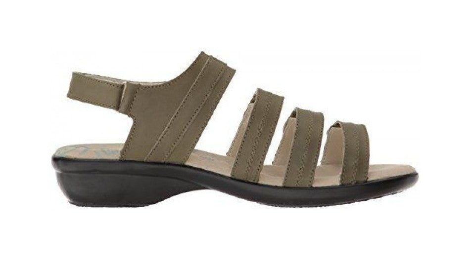 Propet Aurora - Women's Leather Adjustable Sandals - Olive