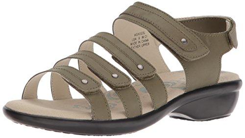 Propet Aurora - Women's Leather Adjustable Sandals - Olive