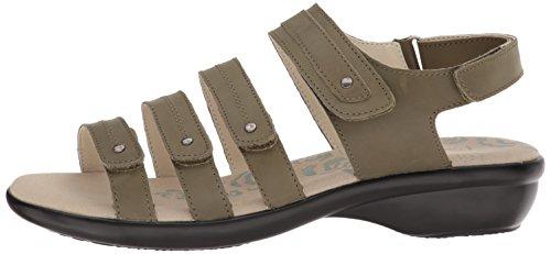 Propet Aurora - Women's Leather Adjustable Sandals - Olive