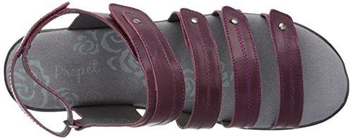 Propet Aurora - Women's Leather Adjustable Sandals - Plum