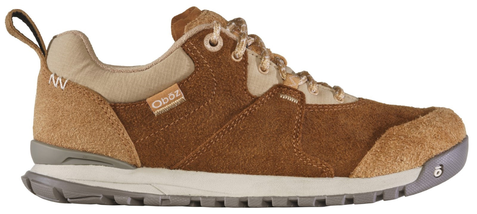 Oboz Women's Emma Low Suede Sneaker. - Amber Sunrise Outside