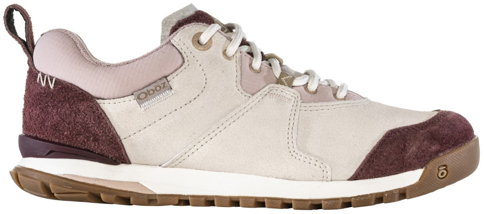 Oboz Women's Emma Low Suede Sneaker. - Dusty Rose Outside