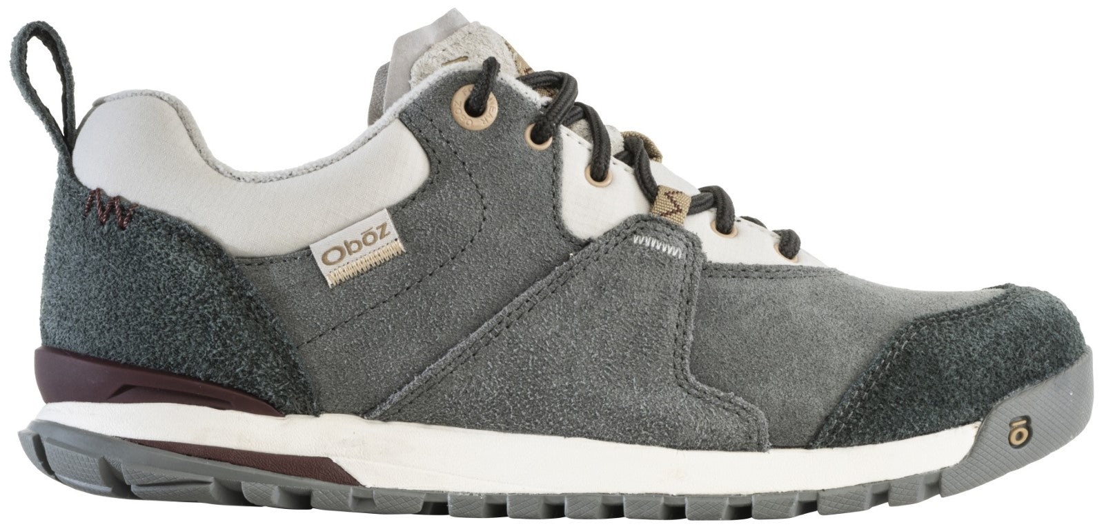 Oboz Women's Emma Low Suede Sneaker. - Nimbus Gray Outside