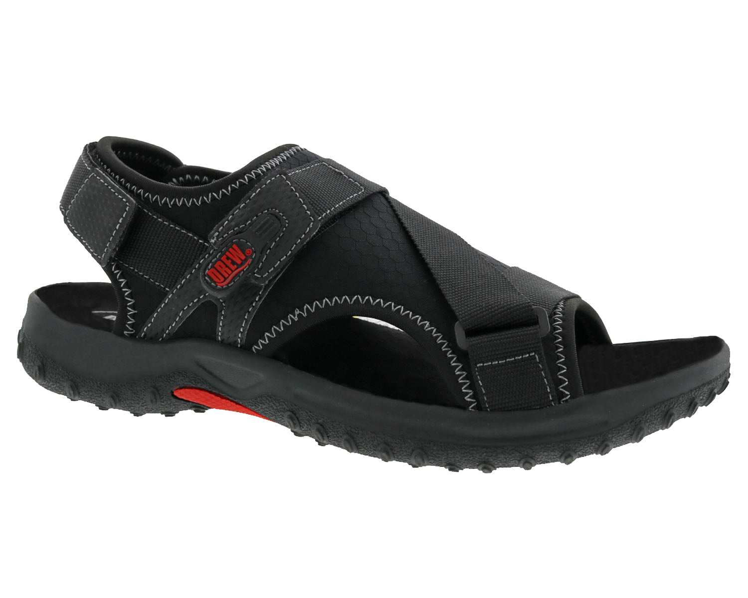 Drew Wander Men's Sandal - Black Leather Combo - View 2