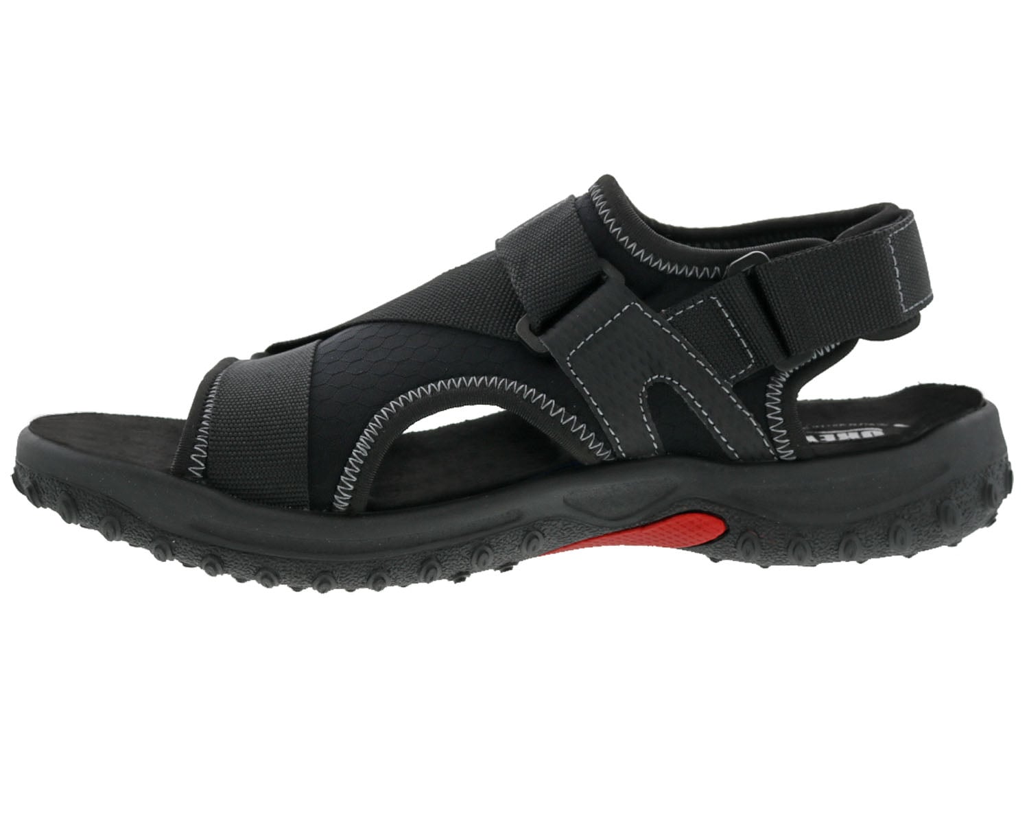 Drew Wander Men's Sandal - Black Leather Combo - Inside View