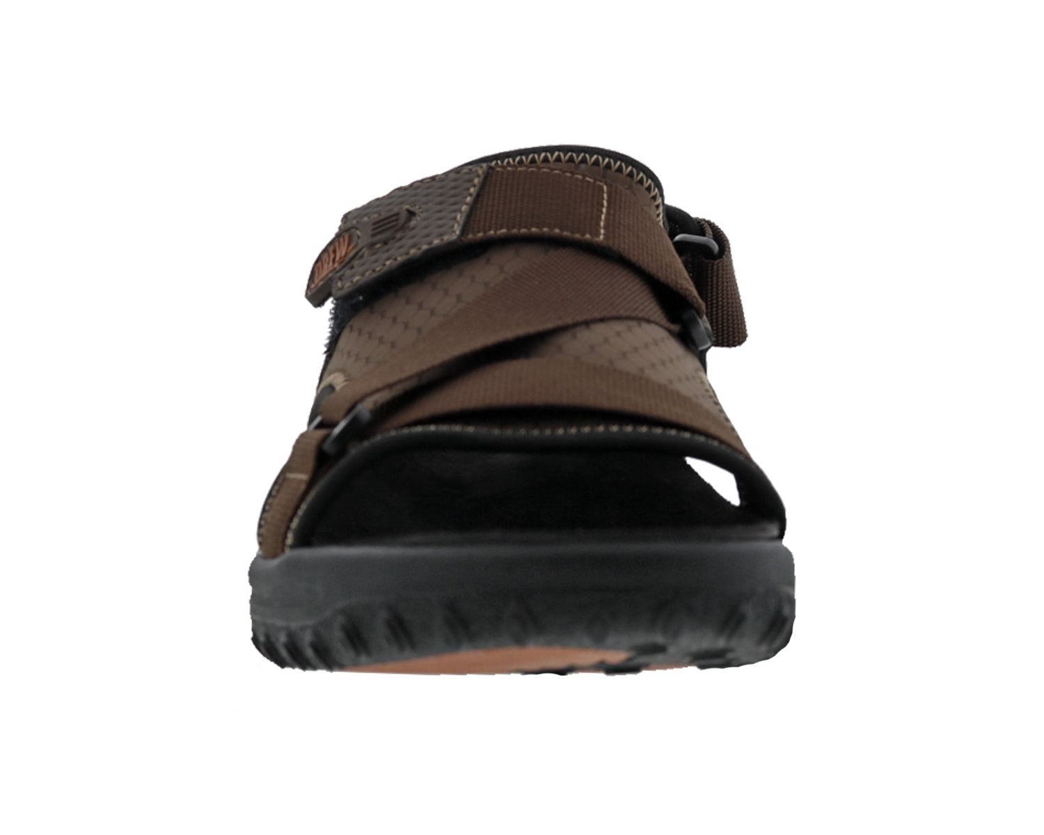 Drew Wander Men's Sandal - Brown Leather Combo - Front View