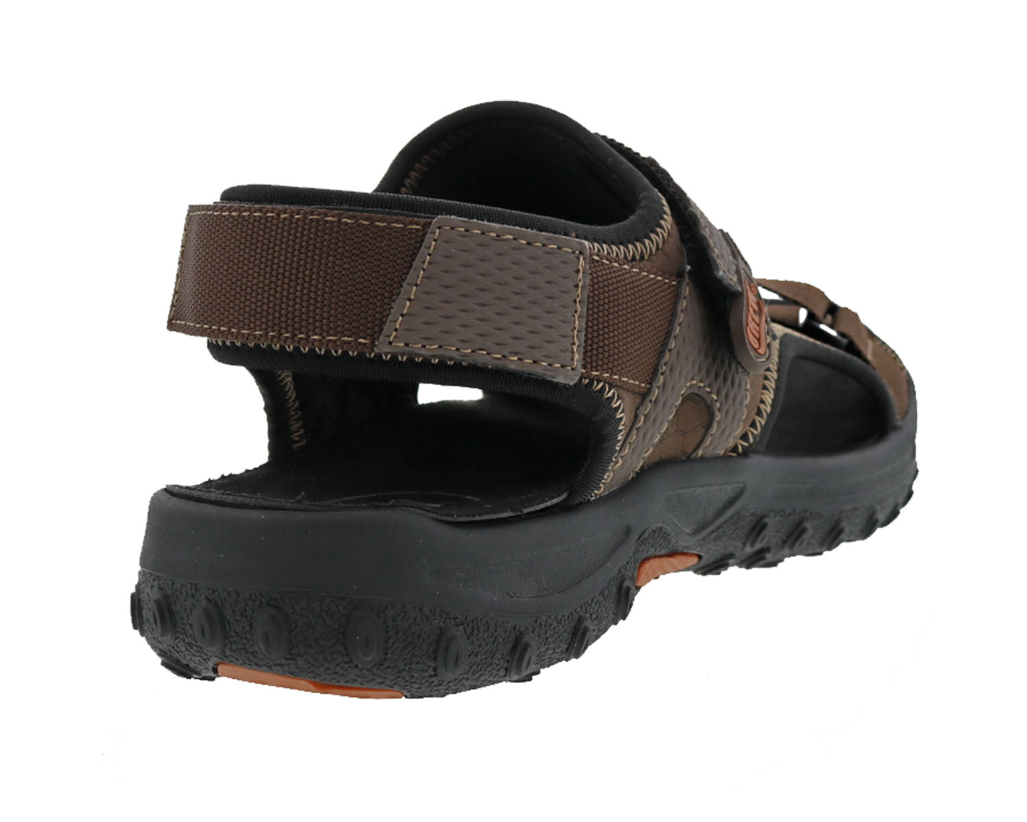 Drew Wander Men's Sandal - Brown Leather Combo - Back View