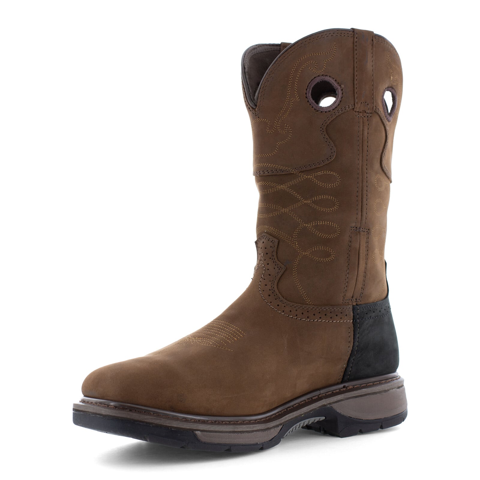 Frye Supply Men's FR40101 Brown and Black The Safety-Crafted Western Boot Steel Toe Wellington - Brown and Black - view 03