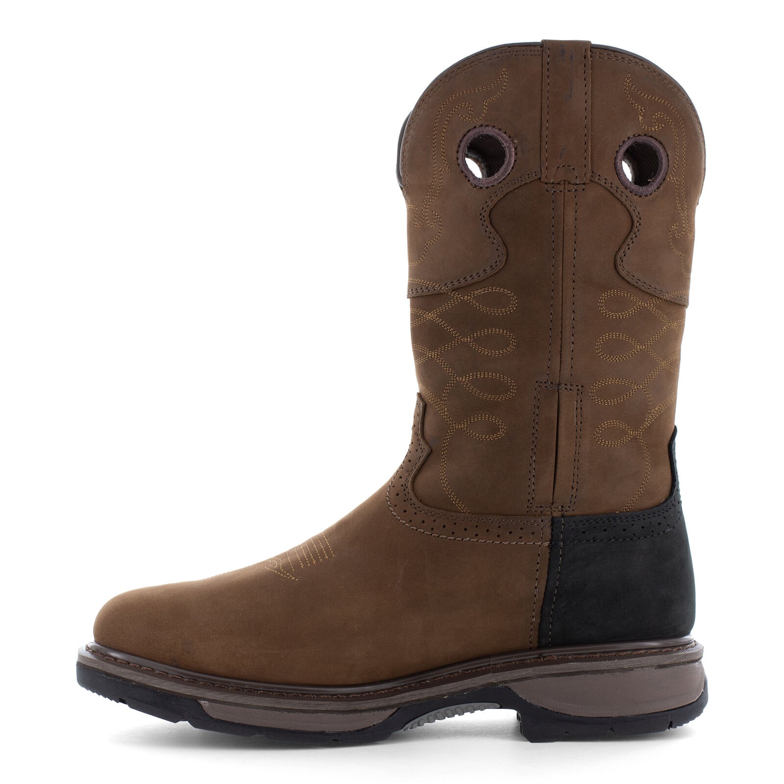 Frye Supply Men's FR40101 Brown and Black The Safety-Crafted Western Boot Steel Toe Wellington - Brown and Black - view 04