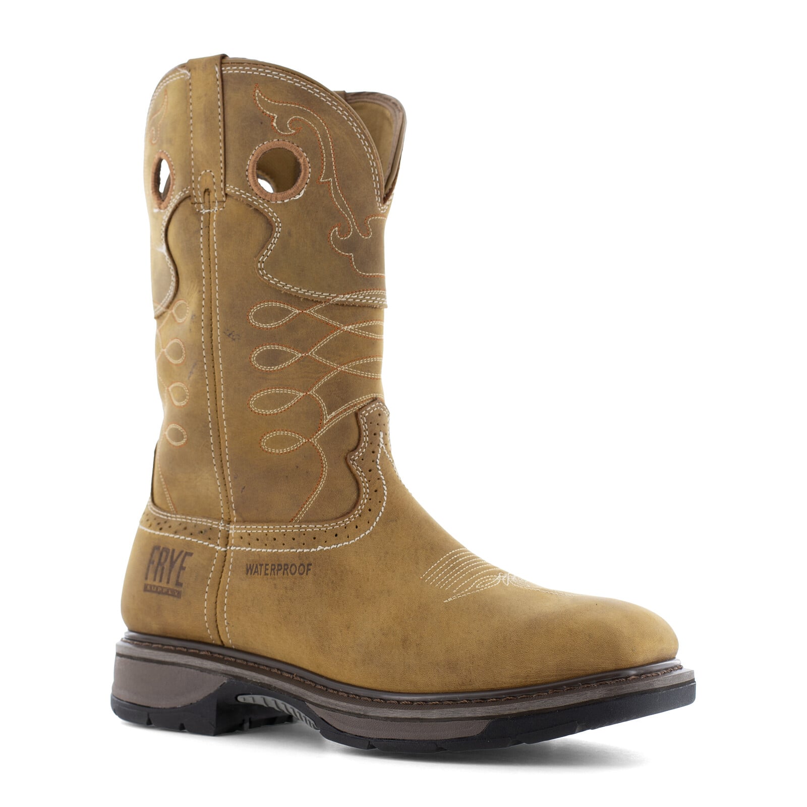Frye Supply Men's FR40103 Tan The Safety-Crafted Western Boot Steel Toe Wellington - Tan - view 02