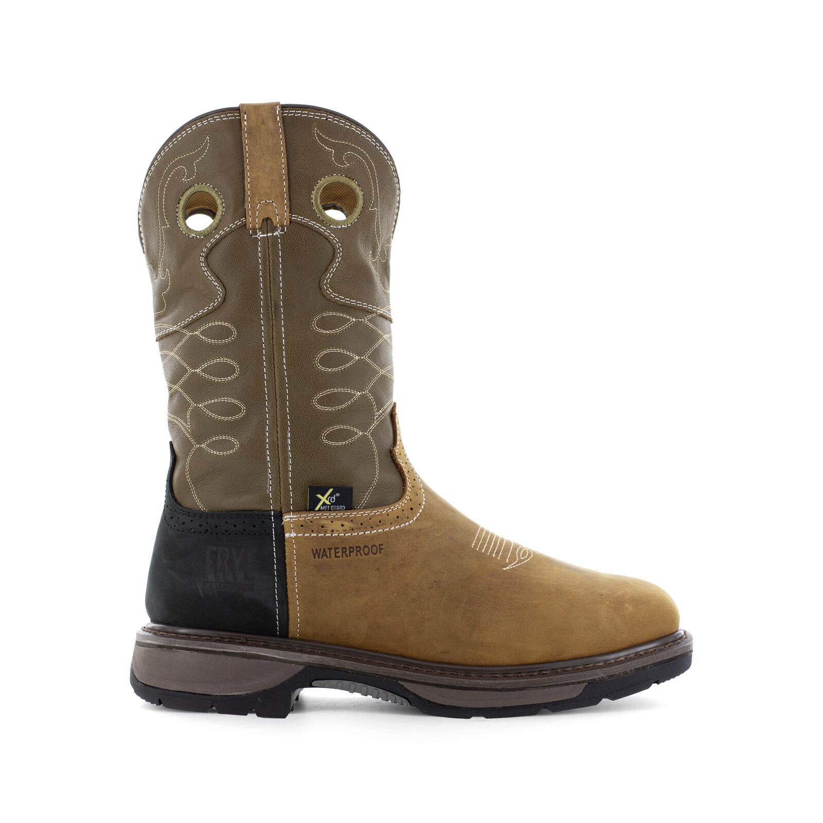 Frye Supply Men's FR40104 Aged Bark, Brown, and Black The Safety-Crafted Western Boot Steel Toe Wellington - Aged Bark, Brown, and Black - view 01