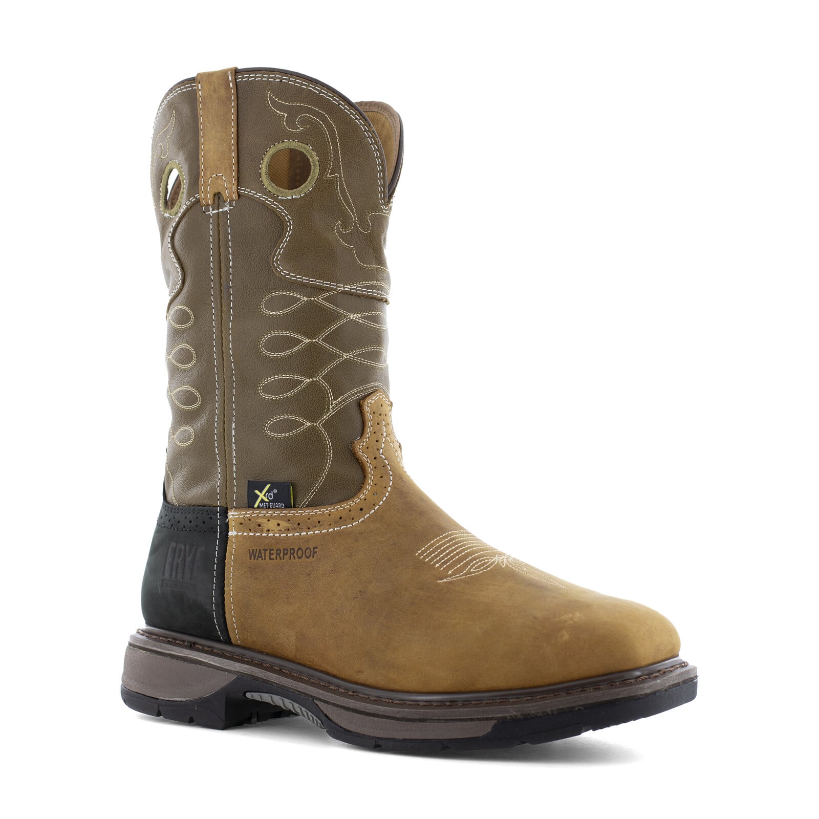Frye Supply Men's FR40104 Aged Bark, Brown, and Black The Safety-Crafted Western Boot Steel Toe Wellington - Aged Bark, Brown, and Black - view 02
