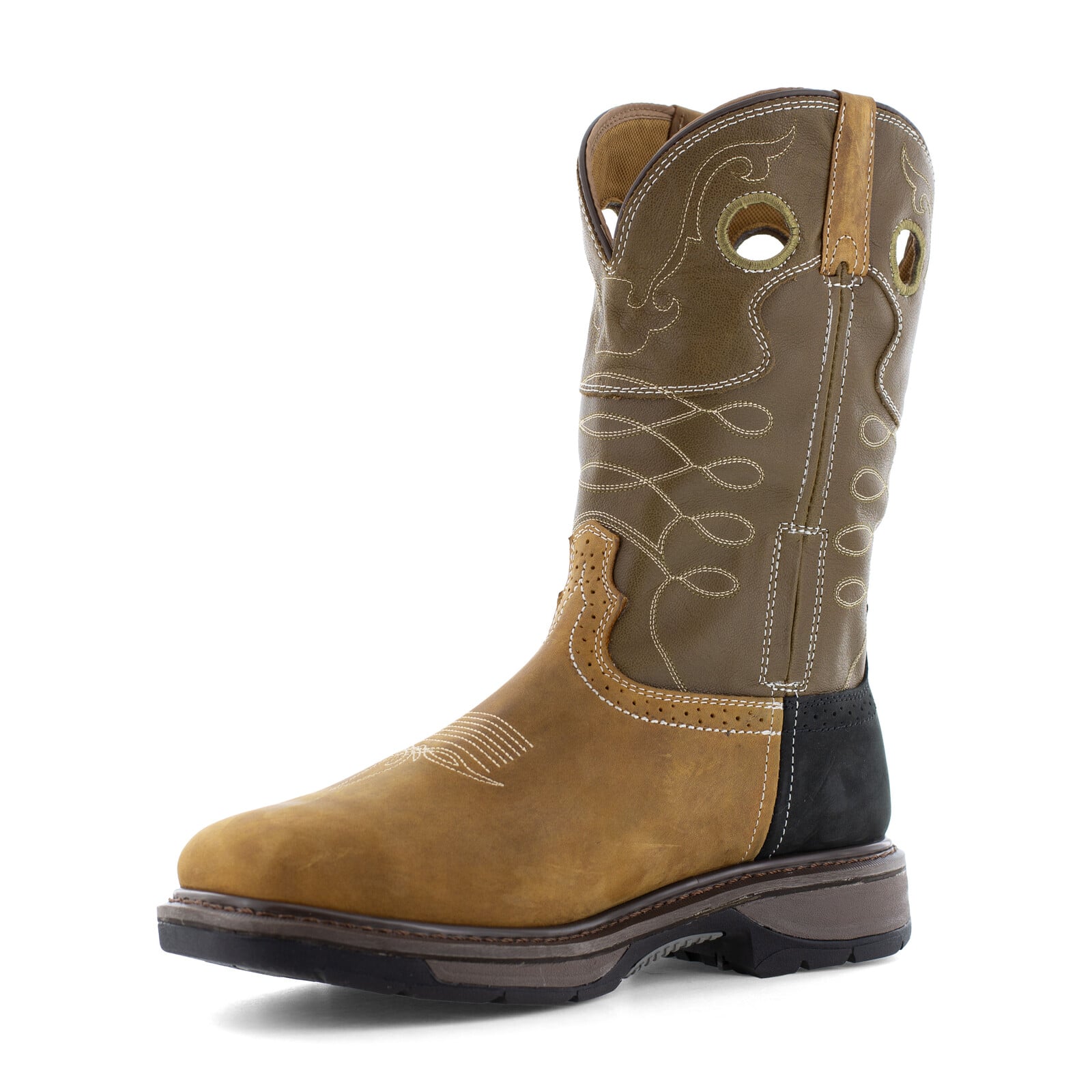 Frye Supply Men's FR40104 Aged Bark, Brown, and Black The Safety-Crafted Western Boot Steel Toe Wellington - Aged Bark, Brown, and Black - view 03