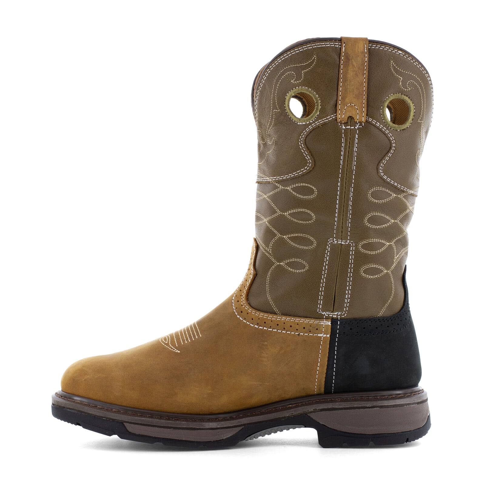 Frye Supply Men's FR40104 Aged Bark, Brown, and Black The Safety-Crafted Western Boot Steel Toe Wellington - Aged Bark, Brown, and Black - view 04