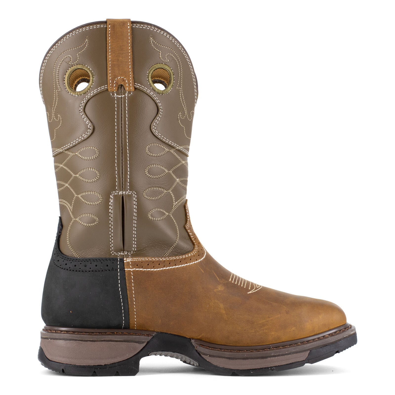 Frye Supply Men's FR40104 Aged Bark, Brown, and Black The Safety-Crafted Western Boot Steel Toe Wellington - Aged Bark, Brown, and Black - view 06