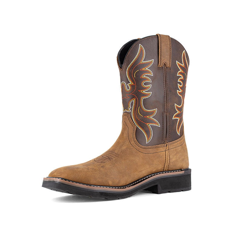 Iron Age Men's IA5040 Brown and Dark Brown Outlaw Steel Toe Wellington - Brown and Dark Brown - view 03