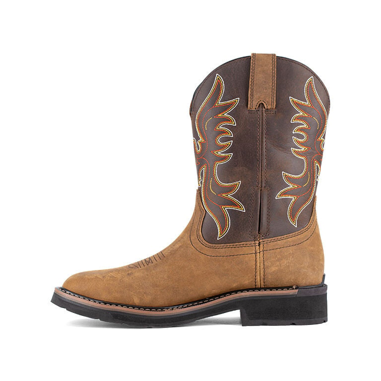 Iron Age Men's IA5040 Brown and Dark Brown Outlaw Steel Toe Wellington - Brown and Dark Brown - view 04