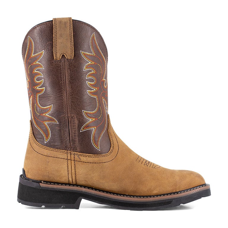 Iron Age Men's IA5040 Brown and Dark Brown Outlaw Steel Toe Wellington - Brown and Dark Brown - view 06