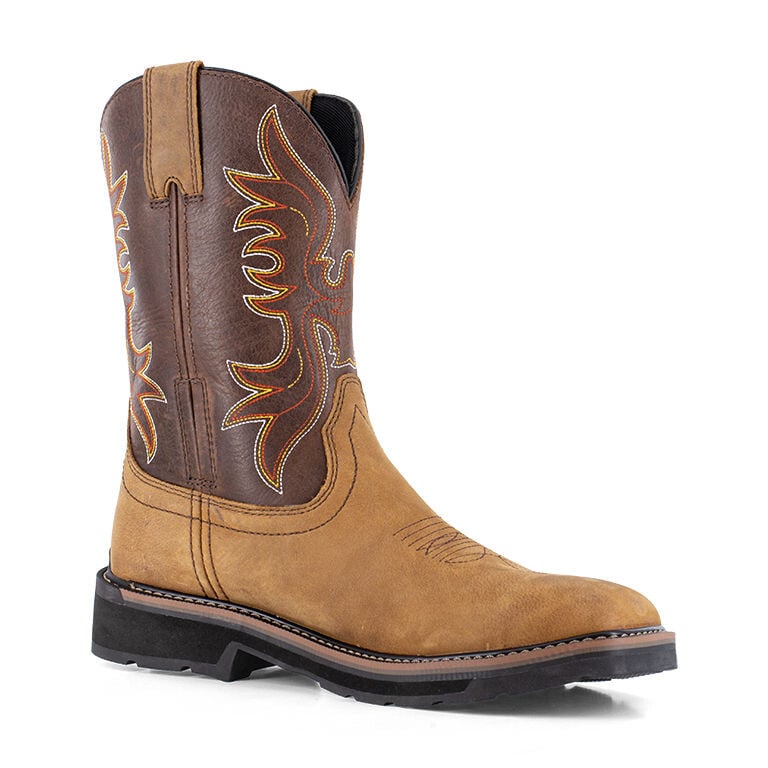 Iron Age Men's IA5040 Brown and Dark Brown Outlaw Steel Toe Wellington - Brown and Dark Brown - view 07