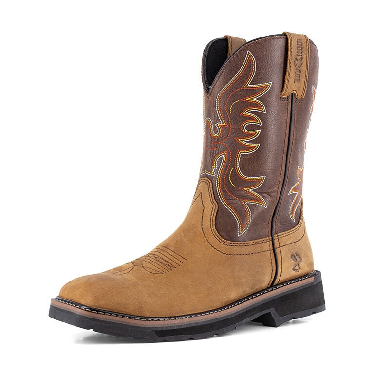 Iron Age Men's IA5040 Brown and Dark Brown Outlaw Steel Toe Wellington - Brown and Dark Brown - view 08