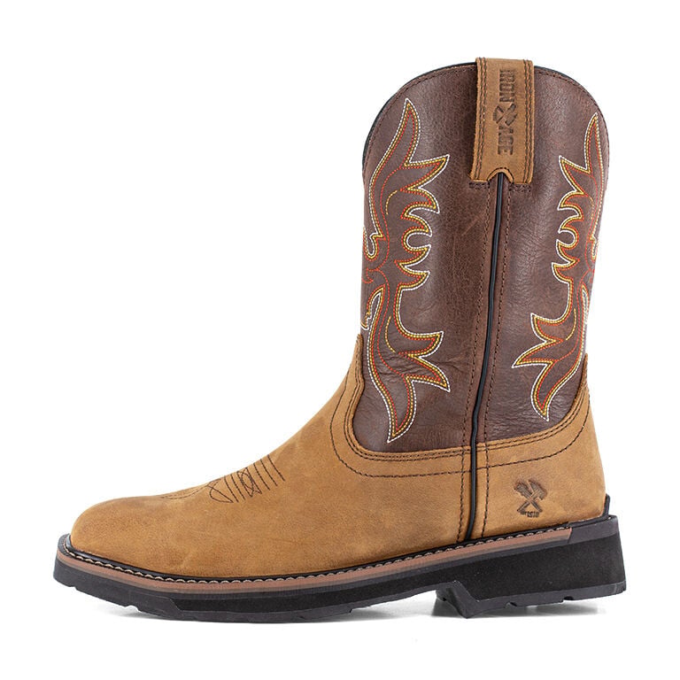 Iron Age Men's IA5040 Brown and Dark Brown Outlaw Steel Toe Wellington - Brown and Dark Brown - view 09