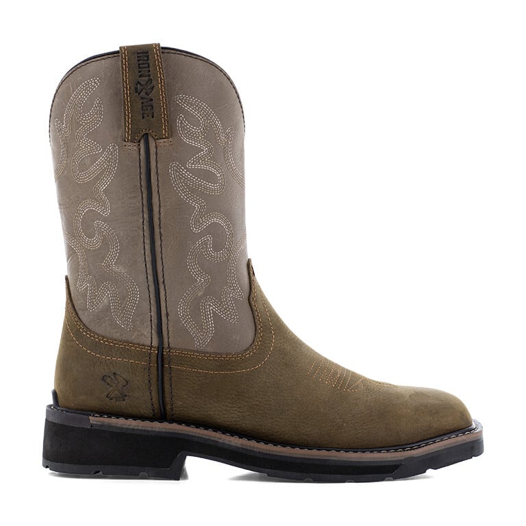 Iron Age Men's IA5041 Brown and Taupe Outlaw Steel Toe Wellington - Brown and Taupe - view 01