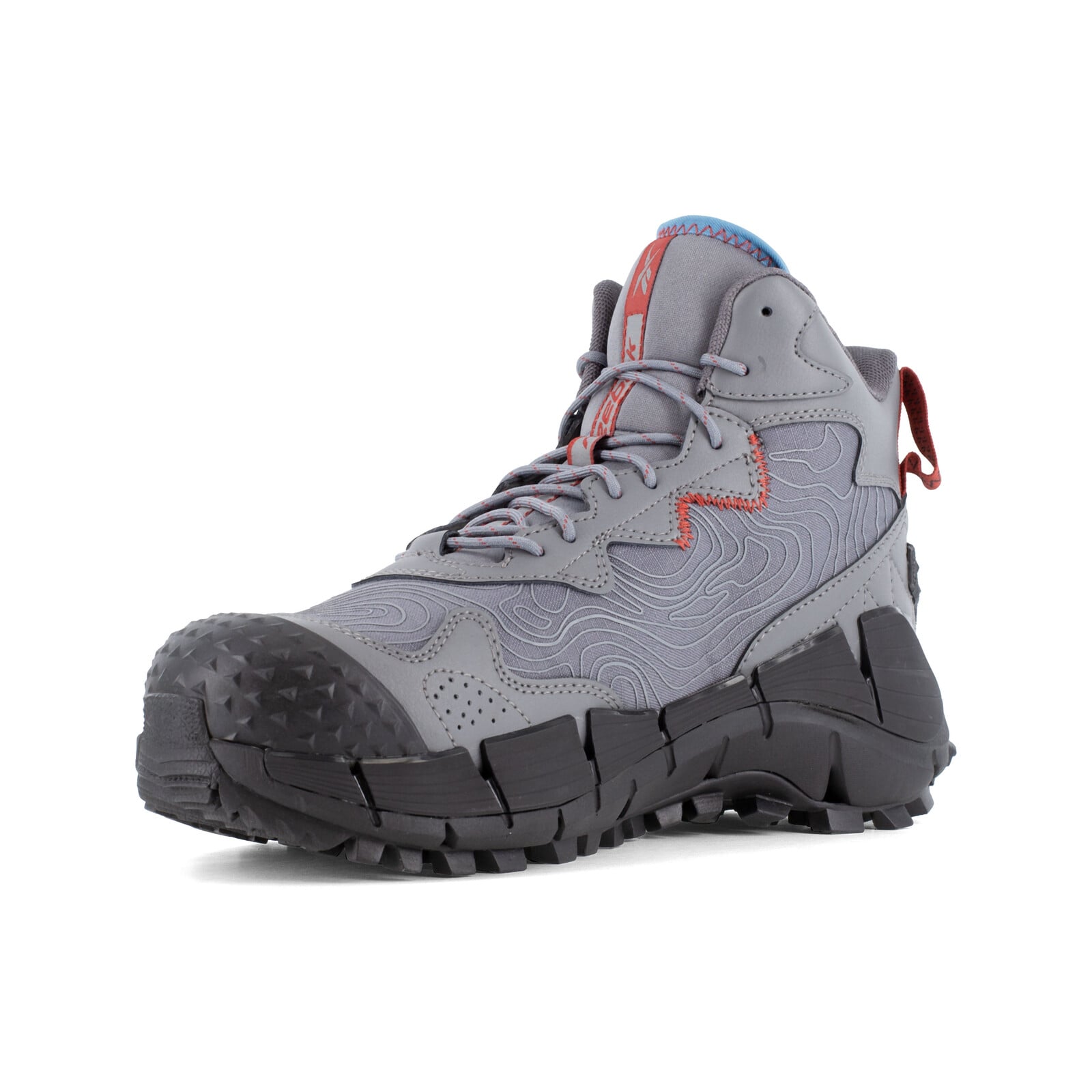 Reebok Men's RB3021 Gray, Black, and Red Zig Kinetica Edge II Work Composite Toe 6" Boot - Gray, Black, and Red - view 03