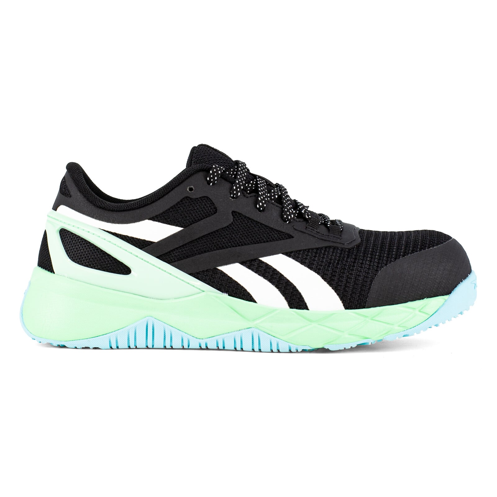 Reebok Women's RB365 Black, Seafoam Green, and White Nanoflex TR Work Composite Toe Athletic - Black, Seafoam Green, and White - view 01
