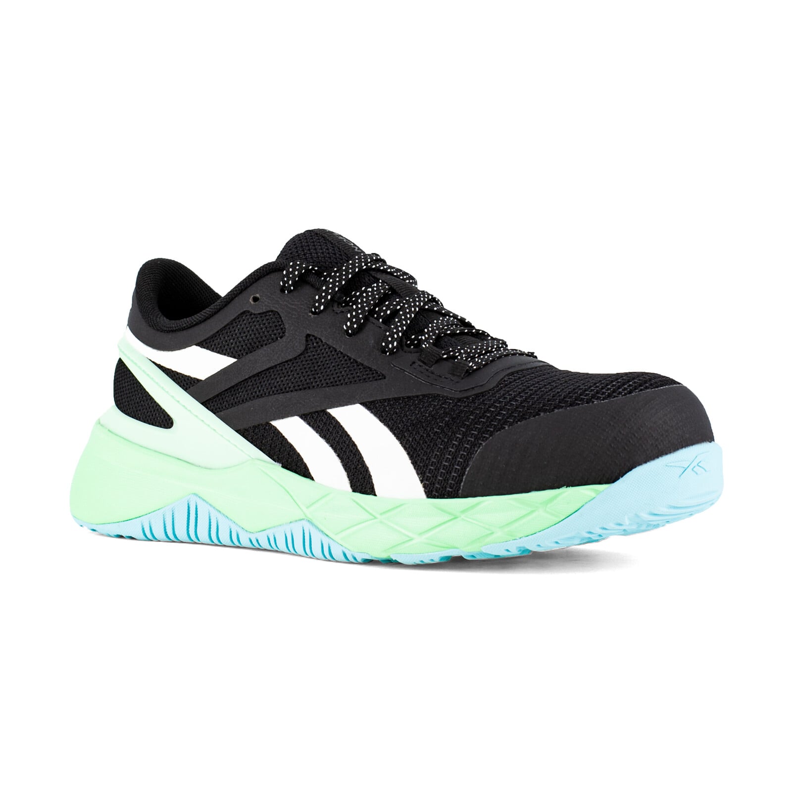 Reebok Women's RB365 Black, Seafoam Green, and White Nanoflex TR Work Composite Toe Athletic - Black, Seafoam Green, and White - view 02