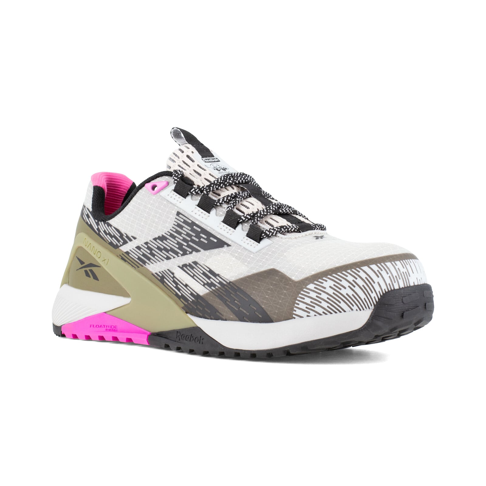 Reebok Women's RB383 Silver, Army Green, and Pink Nano X1 Adventure Work Composite Toe Athletic - Silver, Army Green, and Pink - view 02