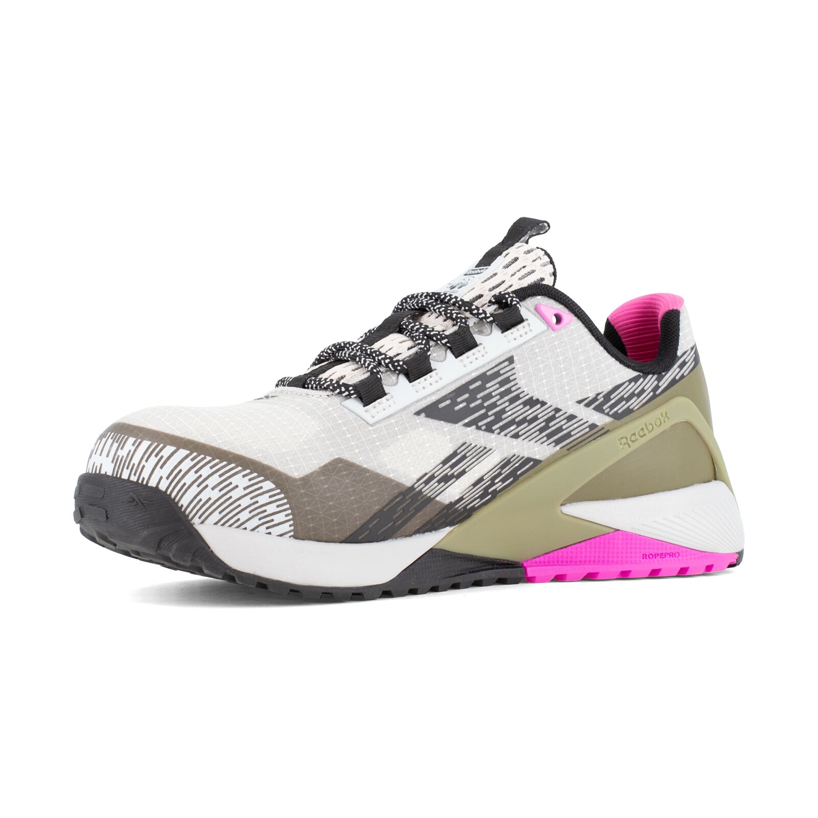 Reebok Women's RB383 Silver, Army Green, and Pink Nano X1 Adventure Work Composite Toe Athletic - Silver, Army Green, and Pink - view 03