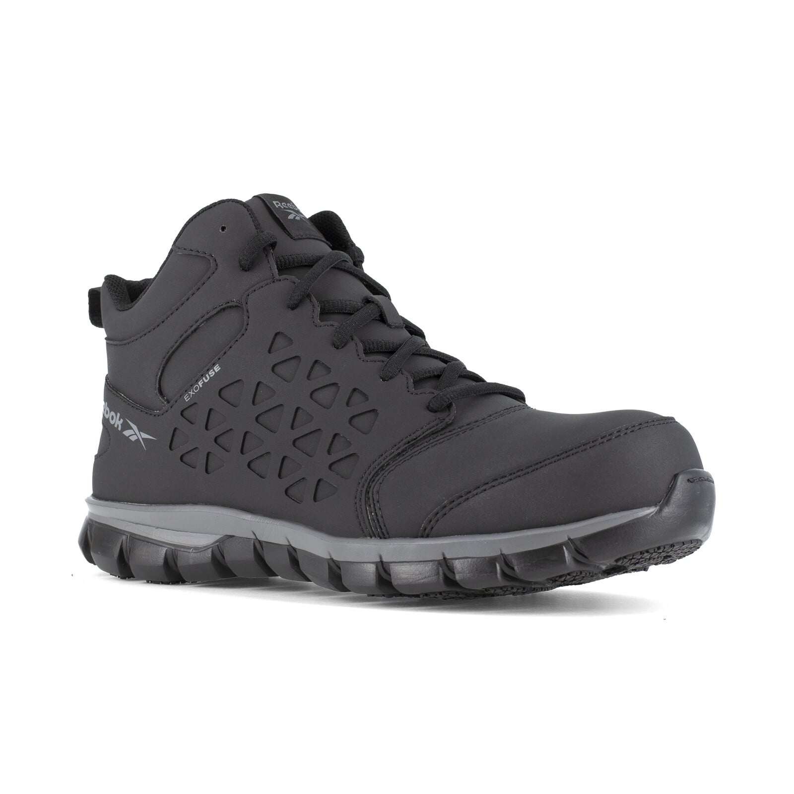 Reebok Women's RB406 Black and Gray Sublite Cushion Work Composite Toe Athletic - Black and Gray - view 02