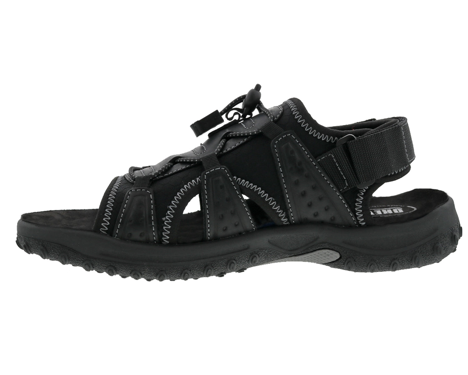 Drew Waves Men's Sandal - Black Leather Combo - Inside View
