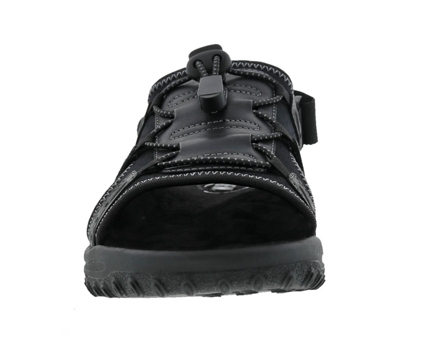 Drew Waves Men's Sandal - Black Leather Combo - Front View