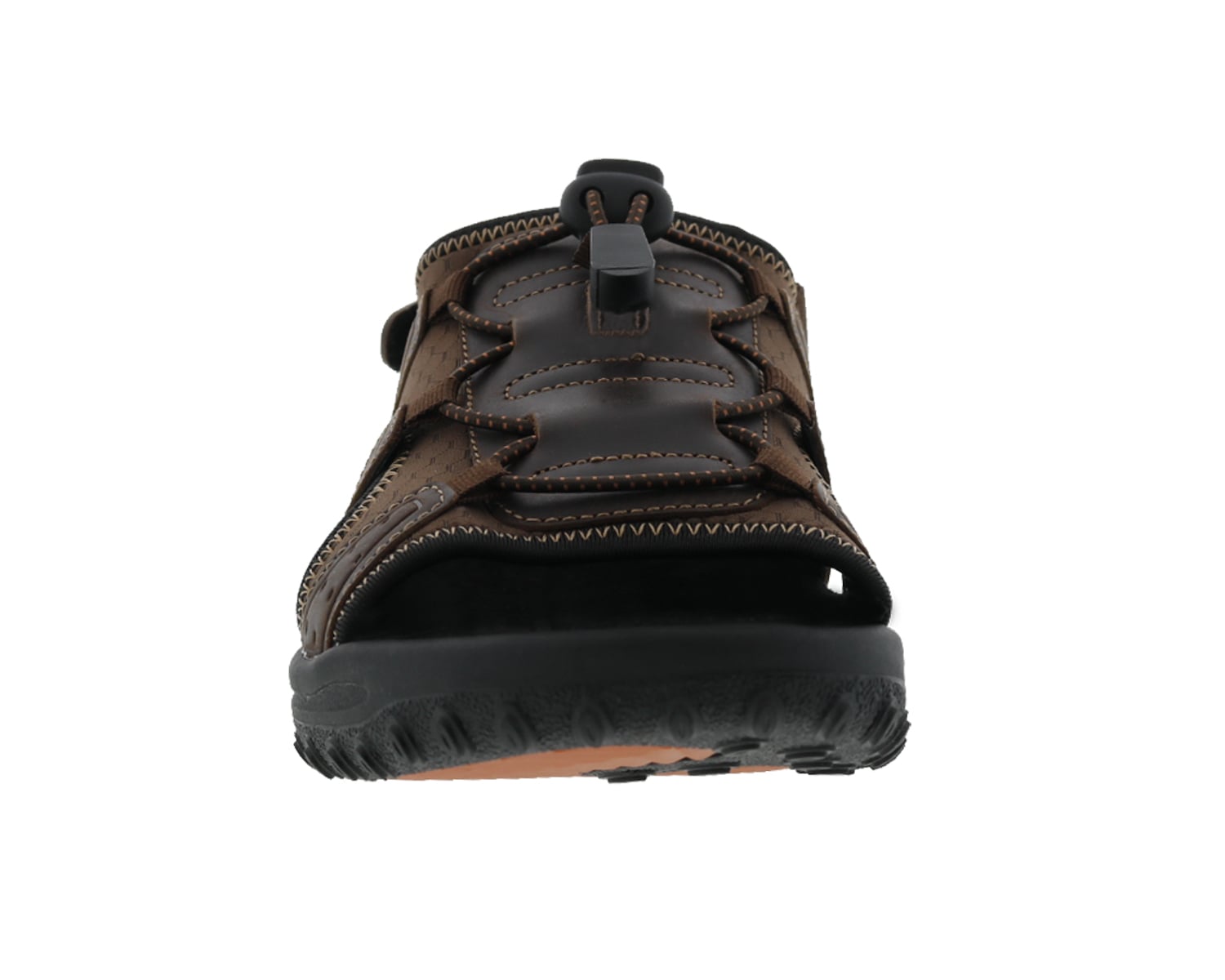 Drew Waves Men's Sandal - Brown Leather Combo - Front View