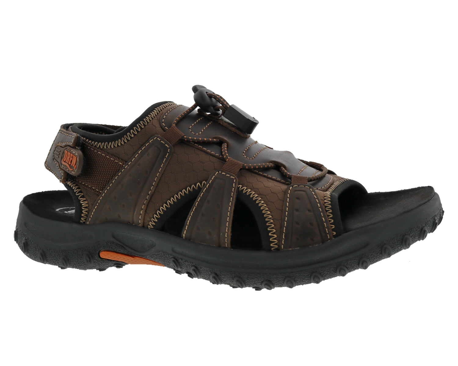 Drew Waves Men's Sandal - Brown Leather Combo - Main View