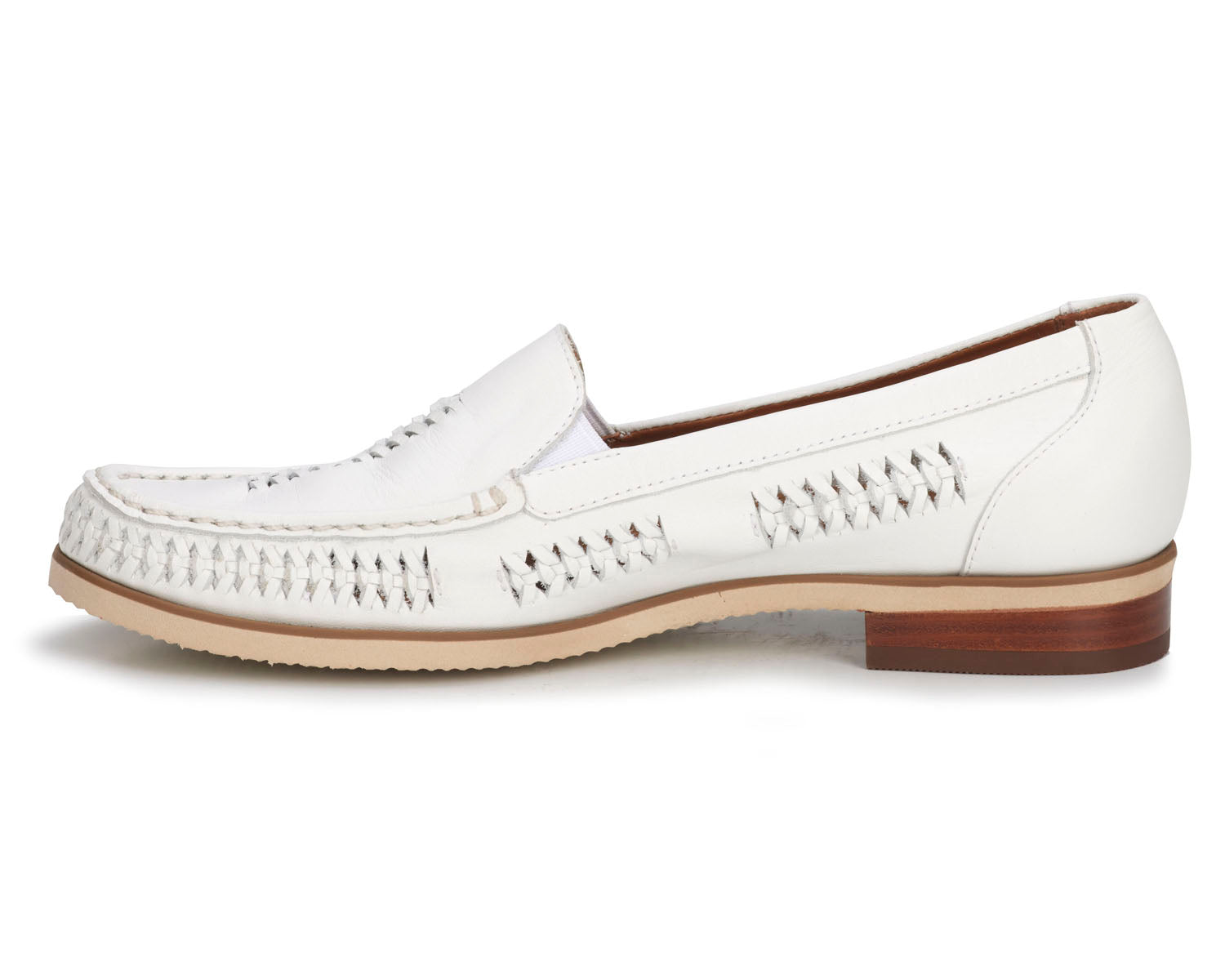 Ros Hommerson Wendy Women's Loafer - White Napa Leather - Inside View