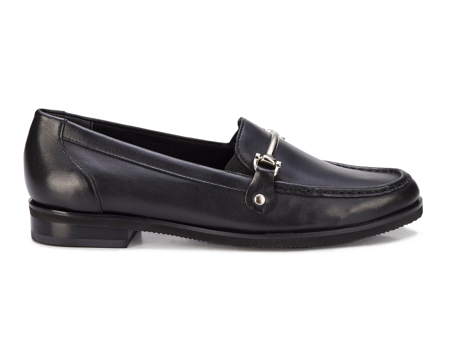 Ros Hommerson Wren Women's Loafer - Black Smooth Leather - Outside View
