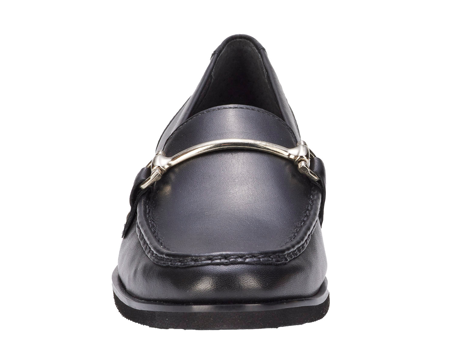 Ros Hommerson Wren Women's Loafer - Black Smooth Leather - Front View