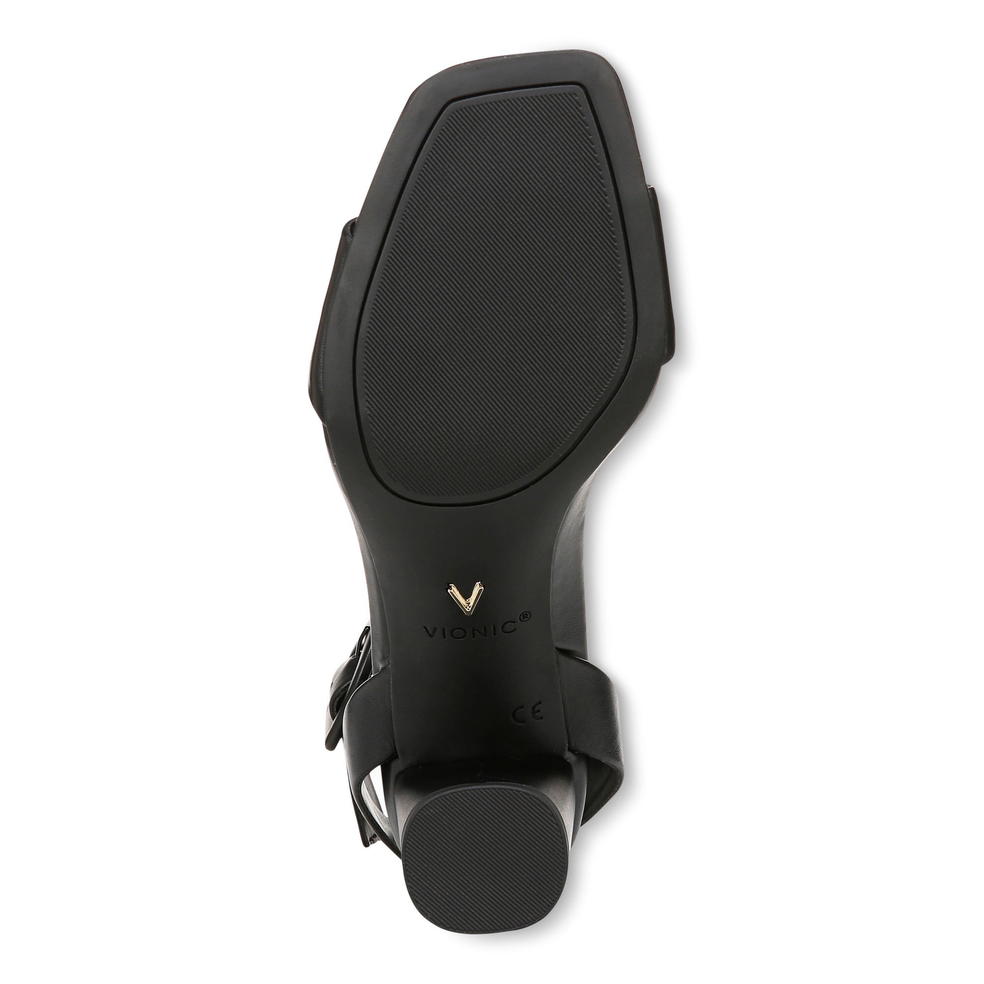 Vionic Zinfandel Women's Heeled Comfort Sandal - Black Leather - Bottom