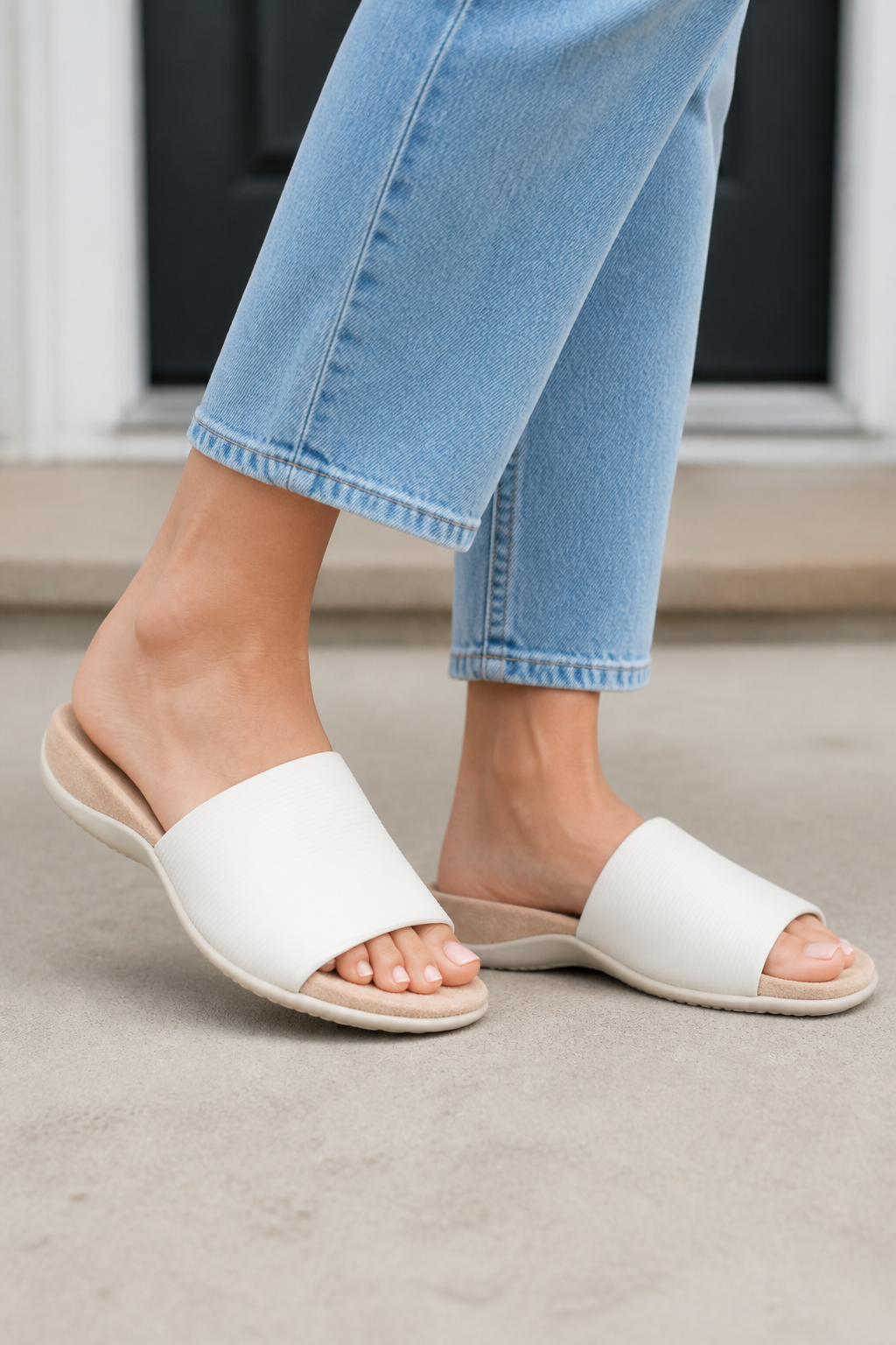 Vionic Renie Knit Women's Orthotic Slide Sandal - Stretch Knit Comfort Support - Lifestyle - generated