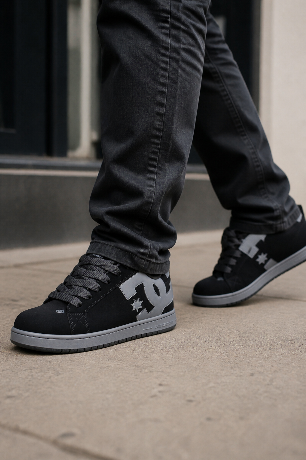 DC Work Crew Court Graffik Work Men's Composite Toe - Men's Work Shoe - Black/Grey - Lifestyle - generated