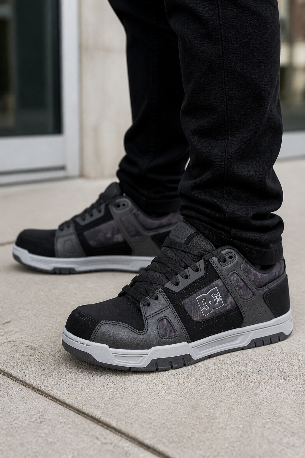 DC Work Crew Stag Work Men's Composite Toe Work Shoe - Black/Gray - Lifestyle - generated