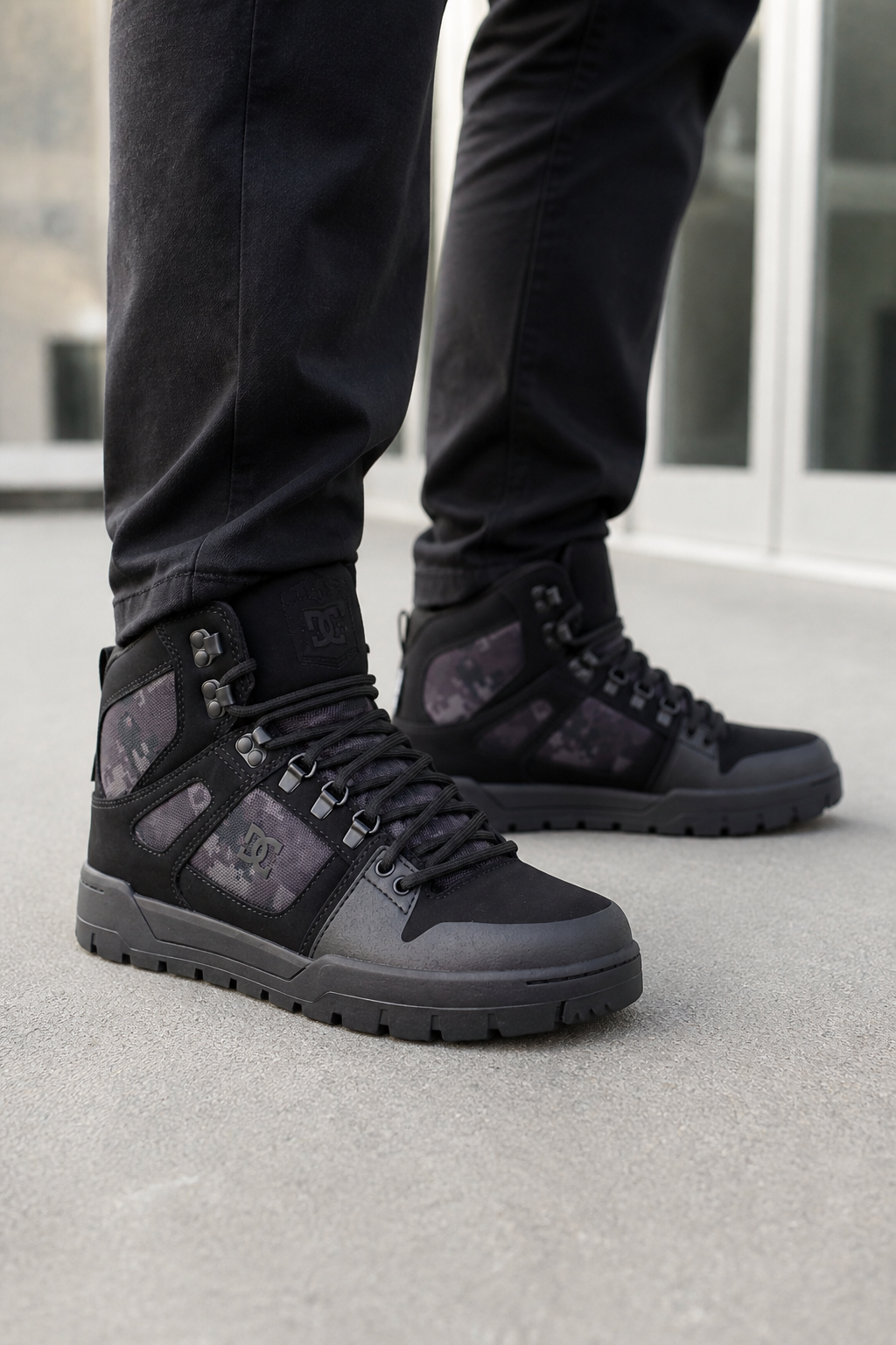 DC Work Crew Pure Work Men's Composite Toe - Waterproof Work High-Top - Black Camo Men's Work Shoe - Lifestyle - generated