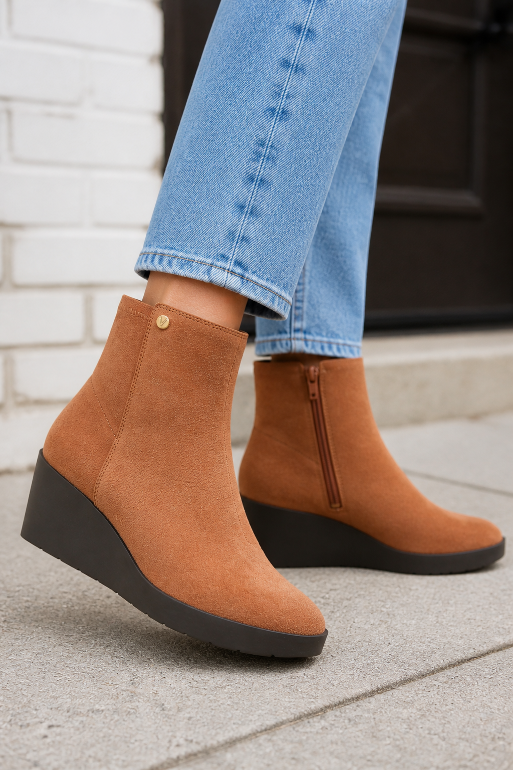 Vionic Skylar Women's Comfort Wedge Short Boot - Lifestyle - generated